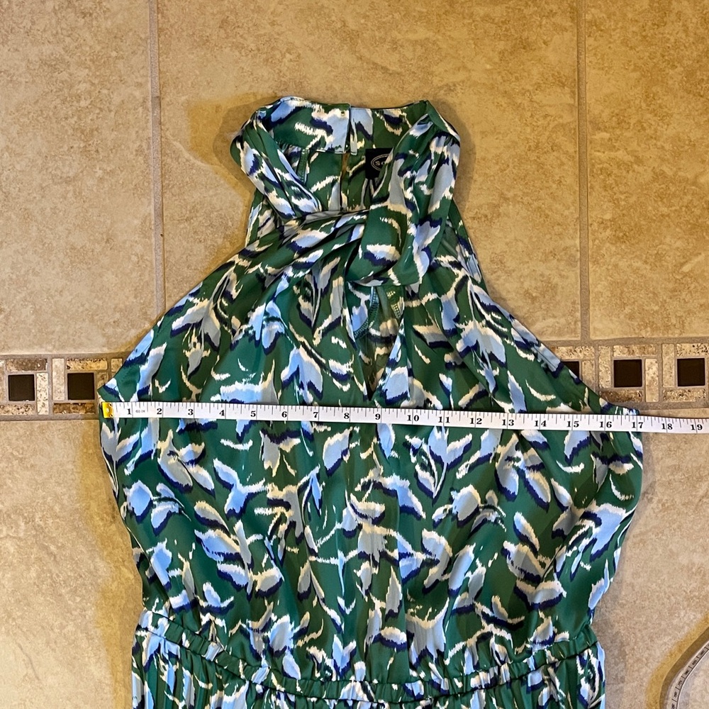 Scoop Maxi Dress Pleated Skirt Green & Blues 12/14 NWOT - Picture 15 of 15